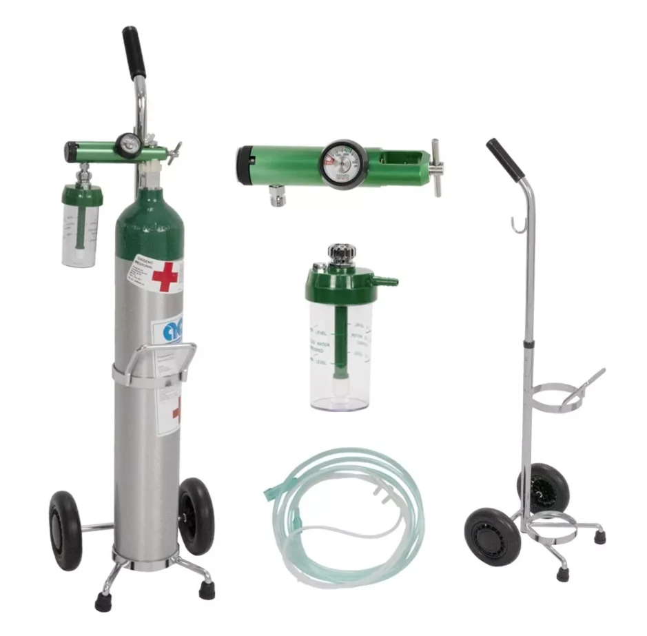 Tanque de oxígeno portátil 680 litros · Kit con carrito